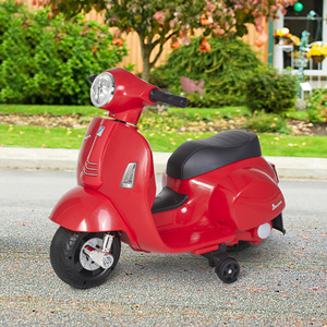 Motocicleta Eléctrica para Niños con Licencia Oficial HOMCOM, Vespa con Batería de 6V, Faros y Bocina, para Niños de 18 a 36 Meses, Rojo, 66.5x - Product Image 2