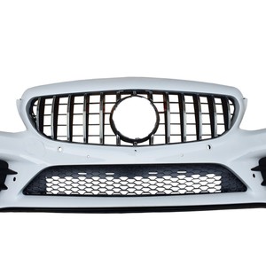 Pare-chocs avant Mercedes-Benz W205 pour Classe C 2015-2019 avec emplacements pour feux antibrouillard, kit de modernisation - Product Image 2