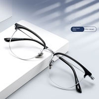 Nouvelles Lunettes Demi-Cerclées Ultra-Légères AC Style Punk 50028M Montures de Myopie Élégantes et Raffinées pour Hommes Optique Danyang