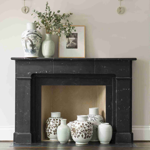 Decoración <span class=keywords><strong>de</strong></span> casa moderna diseño <span class=keywords><strong>de</strong></span> mármol tallado negro chimenea - Product Image 4