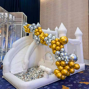 White Bounce House Castle <span class=keywords><strong>con</strong></span> <span class=keywords><strong>piscina</strong></span>, White Jumper Castillo hinchable Decoraciones DE BODA Cama de salto para fiesta de niños - Product Image 2