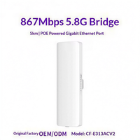 CPE Inalámbrico YF-WB-5G-V2 para Uso en Exteriores, Señal Estable de 5 km, Alta Penetración, Resistente a la Intemperie IP65, Protección Contra Rayos de 2KV, 5.8GHz, PoE