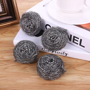 Éponges métalliques rondes en laine d'acier robustes OEM, lot de 4, pour nettoyer la vaisselle, les casseroles, les fours, les grilles et les éviers - Product Image 4