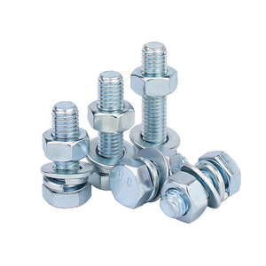 Thép màu xanh-trắng kẽm mạ M6 miếng đệm lò xo phẳng máy giặt hình lục giác hạt kết hợp phẳng đầu Hex hình lục giác ổ cắm đầu vít nắp - Product Image 2