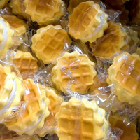 Jouet anti-stress tendance en forme de gâteau gaufre coloré, en PU réaliste, à remontée lente, souple et sensoriel, cadeau de bureau original