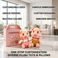 Jouet en peluche de cochon super doux personnalisable ODM rempli de nanoparticules, ensemble de couple avec tenues mignonnes pour enfants, cadeau et décoration intérieure 31cm-50cm