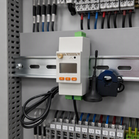 Compteur d'énergie sans fil 4G monophasé sur rail DIN avec transformateur de courant à noyau divisé 20(100)A Classe 1, sous-compteur à lecture à distance