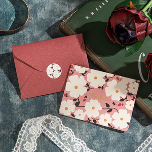 Cartes de vœux florales aquarelle vierges à l'intérieur avec enveloppes, cartes de remerciement vintage à motifs fleuris, pour les fêtes, anniversaires, affaires, cadeaux en gros - Product Image 6