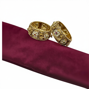 Women's Indian Traditional Original <b>Gold</b> Plated Engraved Copper <b>Bangles</b> <b>Set</b> Wedding Anniversary Party Gifts Multi Color High - Product Image 2