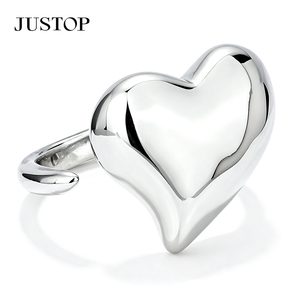 JUSTOP Wedding Band Unisex <b>Plain</b> <b>Ring</b> Classic Silver Plated Geometric Fashion Jewelry for Anniversary - Product Image 3