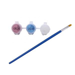 Vente en gros de peinture acrylique pour artistes en 3 couleurs, non toxique, à faire soi-même, avec pinceau - Product Image 2