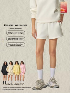 Pantalones Cortos Estilo Y2K para Chicas, Otoño e Invierno, Pantalones Deportivos Casuales de Felpa Americana de 350g para Mujer - Product Image 3