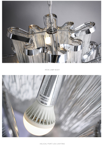 Lampe suspendue moderne en chaîne à pampilles d'Italie, luminaire décoratif en aluminium pour projet, luminaires suspendus pour pièce, lustre en chaîne de fer - Product Image 6