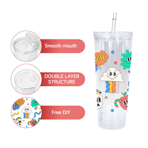 Magazzino USA 24oz globo di neve tazza di plastica può a doppia parete sublimazione <span class=keywords><strong>natale</strong></span> globo di neve Tumbler con Pre-forato - Product Image 4