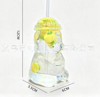 Nouveau jouet à presser Ours fruité avec chapeau, jouet anti-stress à rebond lent en forme d'ours mignon, fruit réaliste