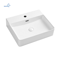Sanitaire de luxe Dessus de table Lavabo blanc Lavabo de salle de bain d'art Lavabo en céramique