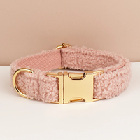 Collier pour chien fait main en tissu Teddy, accessoires tissés, harnais et laisse personnalisés pour chien, automne-hiver
