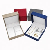Lot de trois boîtes à bijoux en velours pour bagues, boucles d'oreilles et colliers – Présentoir de rangement pour bijoux