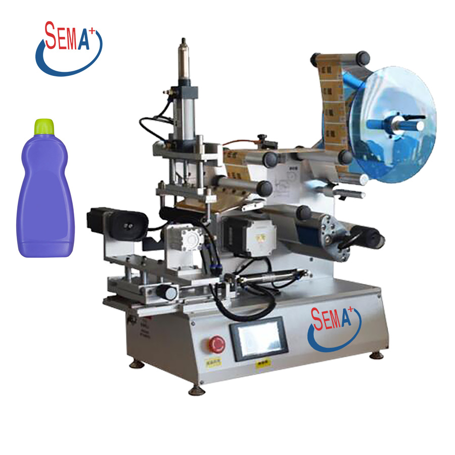 Automatic Round и Flat Bottle Labeling Machine, Label Applicator, Vertical Roll Bottle Sticker, Food Can