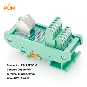 Adaptateur RJ45 8P8C vers bornier C45 sur <span class=keywords><strong>rail</strong></span> <span class=keywords><strong>DIN</strong></span>, module <span class=keywords><strong>45</strong></span> degrés 35 mm pour Ethernet industriel, module d'alimentation, contrôle PLC - Product Image 3