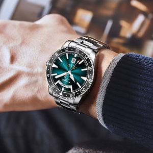 Montres mécaniques automatiques pour hommes en acier inoxydable de style lumineux, mode de luxe personnalisée - Product Image 4