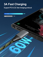 Nuevo Cable USB-C Rápido de 5A y 100W con Carcasa de Aluminio y Blindaje Trenzado, Transferencia de Datos de 10Gbps para iPhone 15, Computadora y Cámara