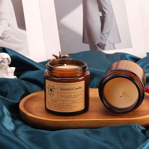 Bougie parfumée en cire de soja dans un bocal en verre, durée de combustion de 20 heures, style minimaliste, décoration d'intérieur, parfum floral végétal - Product Image 3