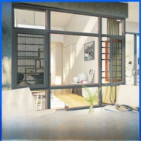 Portes et fenêtres en alliage d'aluminium avec moustiquaires intégrées, fenêtres fixes en verre isolant transparent, fenêtres gothiques en arc, fenêtre de jardin