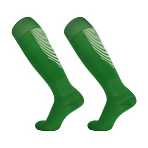 Custom Athletic <b>Green</b> Non slip Terry Crew Sports Athletics Anti-slip Pads Sport Soccer <b>Football</b> <b>Socks</b> Wholesale - Product Image 1