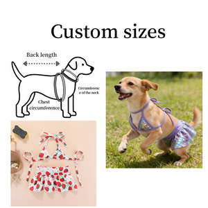 Ensemble de maillots de bain pour animaux de compagnie tendance, vêtements d'été pour chien, motif sirène et fraise, maillot de bain pour chiot, tenue de plage pour animaux de compagnie, vêtements pour animaux - Product Image 2