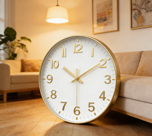 Vintage Rustic 20cm High Dome Shape Silent Wall <b>Clock</b> Plastic Material Disposable <b>Batteries</b> Living Room Home Decor - Product Image 5