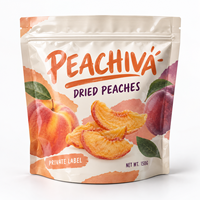 Sacs d'emballage personnalisés pour pêches séchées, pochettes verticales refermables à haute barrière, sacs en plastique de qualité alimentaire pour fruits et snacks, marque privée
