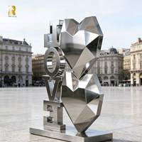 Sculpture de cœur en acier inoxydable moderne sur mesure RELONG pour la décoration