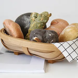 China Factory Wholesale Fir Wood Chip Bread Basket for sale