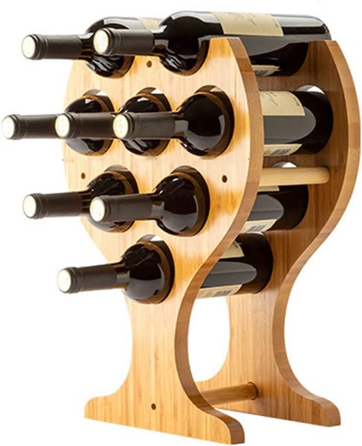 Bamboo Wine Rack Display Shelves Wine Bottle Rack Stackable Modular Wine Rack Holder