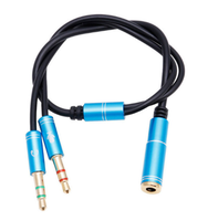 3.5 Adaptor Audio Dua Saluran Satu Kabel untuk Kabel Audio Headset Komputer Desktop - Adaptor Audio-Mikrofon Dua-dalam-Satu