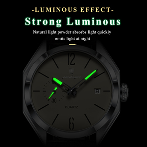 POEDAGAR 689 <span class=keywords><strong>Orologio</strong></span> al Quarzo da Uomo, Quadrante Geometrico di Lusso, <span class=keywords><strong>Cinturino</strong></span> <span class=keywords><strong>in</strong></span> <span class=keywords><strong>Pelle</strong></span>, Impermeabile, Casual, Vendita all'Ingrosso - Product Image 3