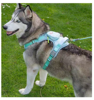 Harnais réfléchissant pour chien avec pochette de rangement, gilet-sac à dos réglable anti-traction en tissu Oxford pour chiens de taille moyenne à grande
