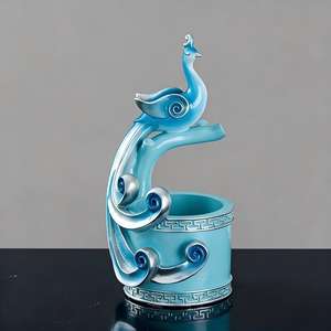 Органайзер для ручек из смолы в скандинавском минималистичном стиле с ручной росписью в древнеегипетском стиле, дизайн «Павлин» |   Креативный - Product Image 2