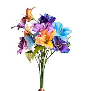 Fleurs de lys artificielles, branche unique, en soie, haute simulation, décoration de mariage, style moderne, réutilisables - Product Image 5