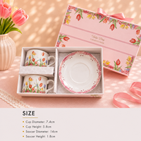 Produits tendance : Tasses à café en céramique, tasses à thé en forme de tulipe, ensemble tasse à café en céramique avec soucoupe, tasses de Noël
