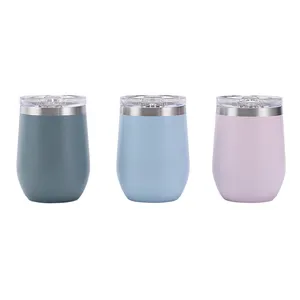 12oz Industrial Cold Double Wall Stainless Steel Coffee Mug Wine Cooler Insulated Tumbler Vacuum Flasks Drinking Cup