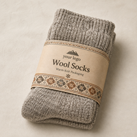 Emballage de luxe écologique personnalisé en papier pour chaussettes avec logo imprimé et bande en carton