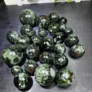 Natural Crystal Gemstone Ball Meditation Crystal Stones Seraphinite Sphere