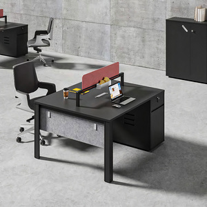 Poste de travail modulaire en acier et bois pour bureau ouvert, système de bureaux en banc pour 2, 4 ou 6 personnes - Product Image 2