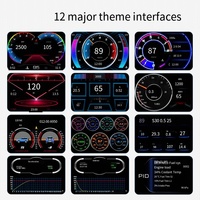 Jauge intelligente universelle OBD2 + GPS Écran de 3.5 pouces HUD P2 Affichage tête haute Instrument numérique intelligent Compteur de vitesse OBDII