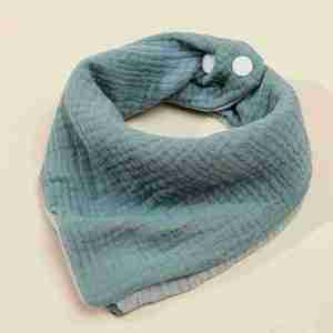 <b>Baby</b> Products Saliva Towel Reusable Bandana <b>Baby</b> Bib Drool Triangle Towel Six Layer Pleated Wash Pure Cotton YARN DYED Support - Product Image 1