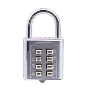 Stainless Steel Padlock 8 Digit Combination Lock For Gym School Employee Locker