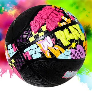 काले रबर बास्केटबॉल बॉल मानक निर्माता बास्केटबॉल आकार 7