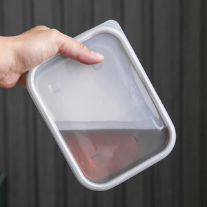 Food Storage Container Rectangle <b>Clip</b> On Lid Large Capacity For Camping Solid Color Stainless Steel - Product Image 1